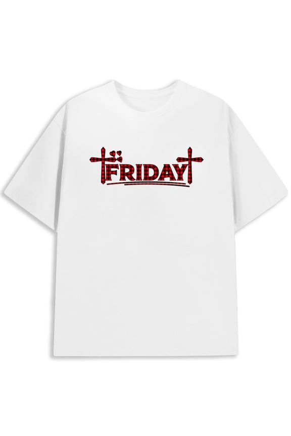 Plaid Friday Tee men's Christianity white spring and summer clothing church costumes expressing faith Fashion Unisex Shirt Short Sleeve tshirts Fashion Unisex Shirt Printed tshirts