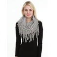 thumbnail image 1 of Plaid Fringe Circle Yarn Knit Scarf, Chunky Winter Neck Warmer, Acrylic Fashion Scarf,30*80cm,3, 1 of 42