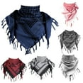 thumbnail image 1 of Plaid Fringe Scarf for Unisex Lightweight Cotton Head Neck Wrap with Tassel, 1 of 6