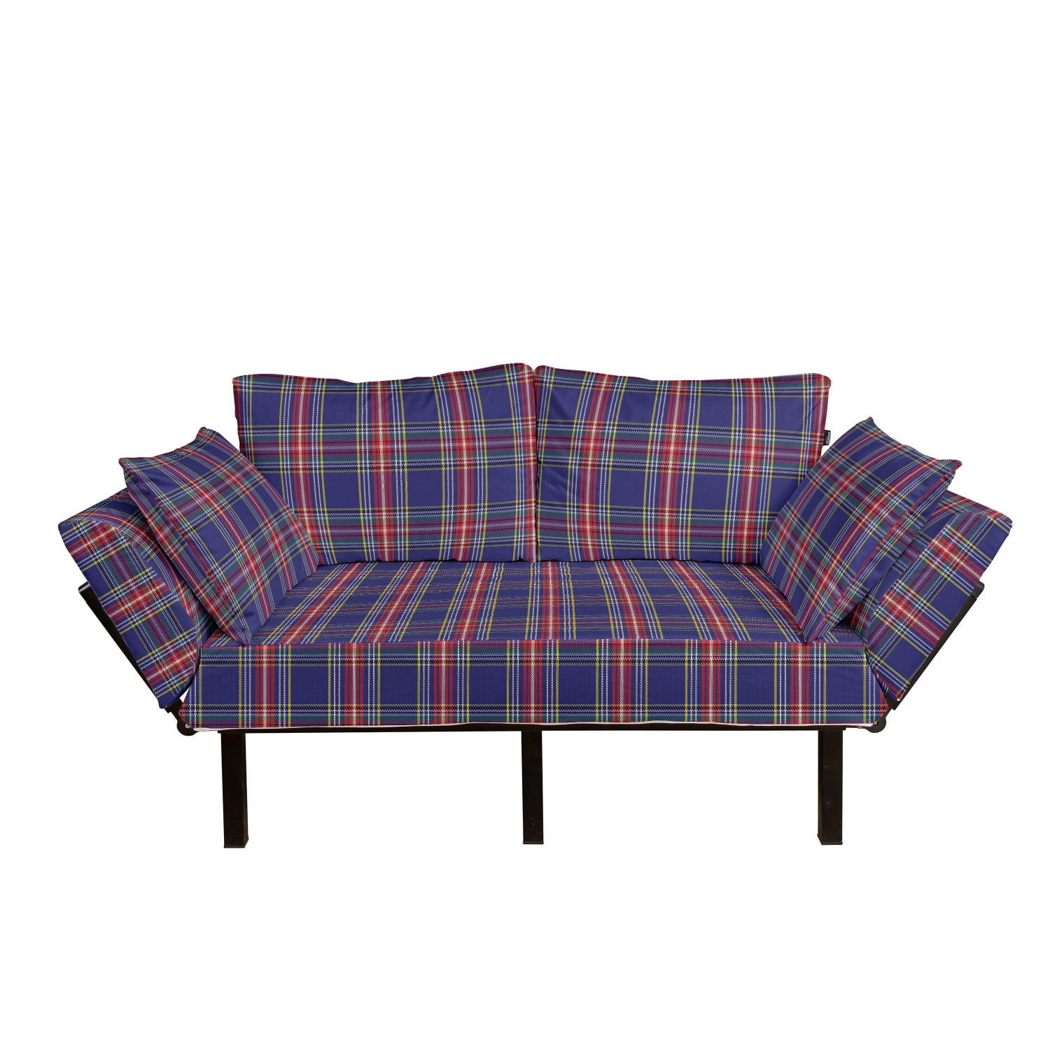 Plaid Futon Couch Old Fashioned