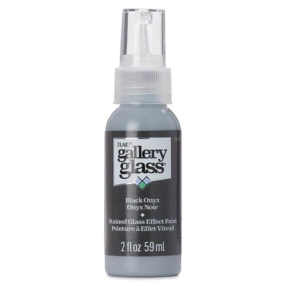 Plaid Gallery Glass Paint - Black Onyx, 2 oz