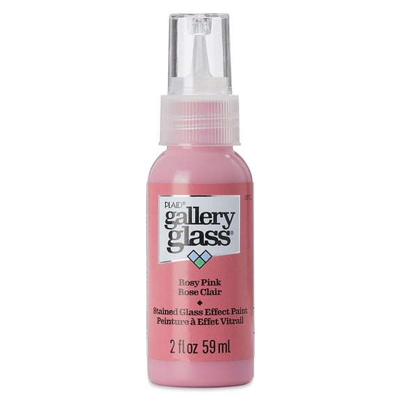 Plaid Gallery Glass Paint - Rosy Pink, 2 oz