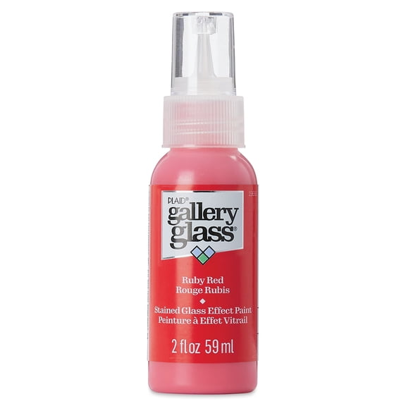 Plaid Gallery Glass Paint - Ruby Red, 2 oz