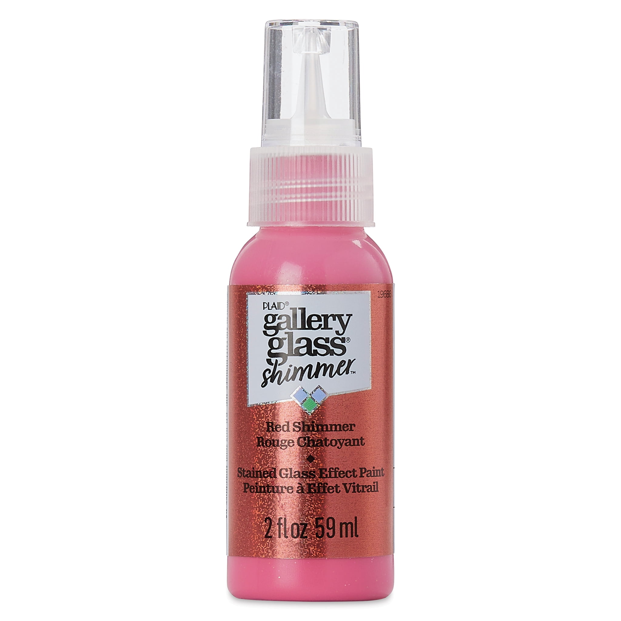 Plaid Gallery Glass Paint - Shimmer Red, 2 oz