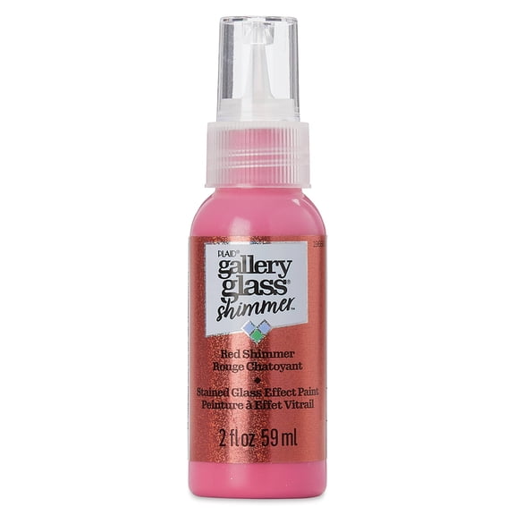 FolkArt Gallery Glass Paint 2oz-Shimmer Red