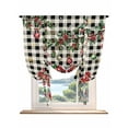thumbnail image 1 of Plaid Gnomes Christmas Tie Up Curtains for Windows 45 Inch Length Balloon Curtains Kitchen Adjustable Balloon Window Shade Xmas Ball Gifts Snowflake Tie Up Valance Bathroom Curtain Window 42"x45", 1 of 6