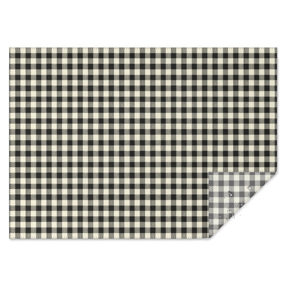 Plaid Grid Beige Table Cloth,Wrinkle Free Table Cover with Polyester,Waterproof Reusable Table Clothes for Kitchen Picnic Party (Rectangle,60x84inch)