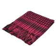 thumbnail image 1 of Plaid Head Scarf with Fringe Tassels, Lightweight Cotton Head Wrap for Women, Square Head Cover for Outdoor and Daily Use, Fashion Headwear with Bohemian Style - Hot Pink, 1 of 3
