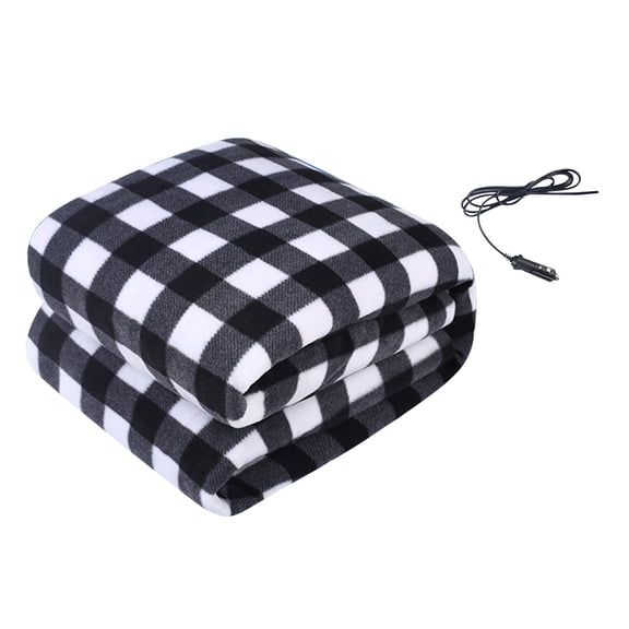 Plaid Heating Blanket for Car, 12V Electric Throw Blanket for Truck & Winter Camping – Portable Heated Pad for Car, Truck, & Home Use, A, Blanket