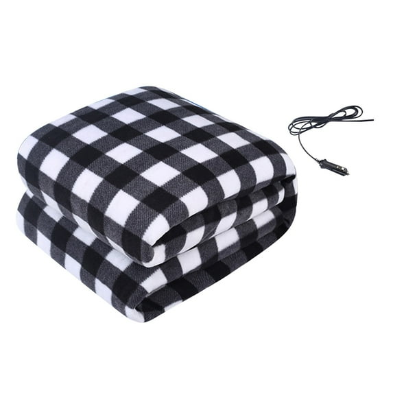 Plaid Heating Blanket for Car, 12V Electric Throw Blanket for Truck & Winter Camping – Portable Heated Pad for Car, Truck, & Home Use, A, Blanket