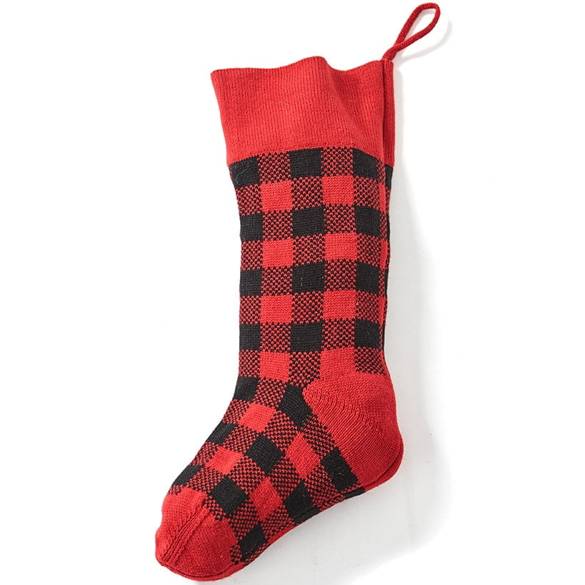 Red and Black Buffalo Plaid Christmas Stocking