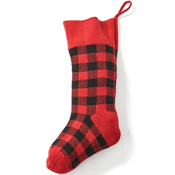 Plaid Holiday Decor - Red and Black Stockings