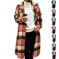 thumbnail image 1 of Plaid Hoodie Dqueduo Men's Color Block Geometric Button Hooded Long Sleeve Water Repellent Casual Cardigan Coat Beige M, 1 of 7