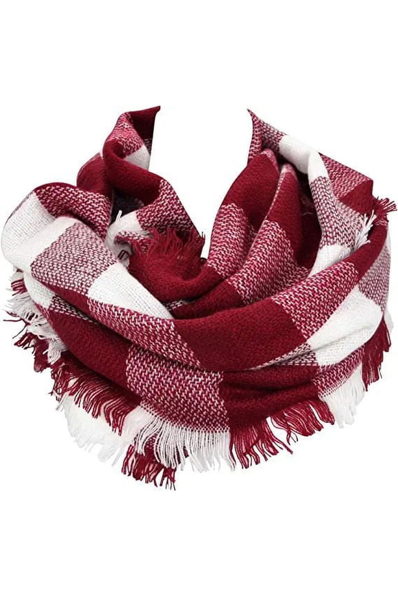 Plaid Infinity Scarf – Colorful Lumberjack Unisex Scarf – Soft Winter Scarf, Buffalo Check Scarves, Women Scarves