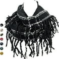 thumbnail image 1 of Plaid Infinity Scarf with Fringe – Fashion Colorful Lumberjack Unisex Scarf – Soft Winter Scarf, 1 of 4