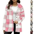 thumbnail image 1 of Plaid Jackets for Womens Fashion Plus Size Botton Solid Color Zipper Pocket Hooded Ear Loose Jacket Long Sleeved Hooded Casual Jacket/jacket, 1 of 8