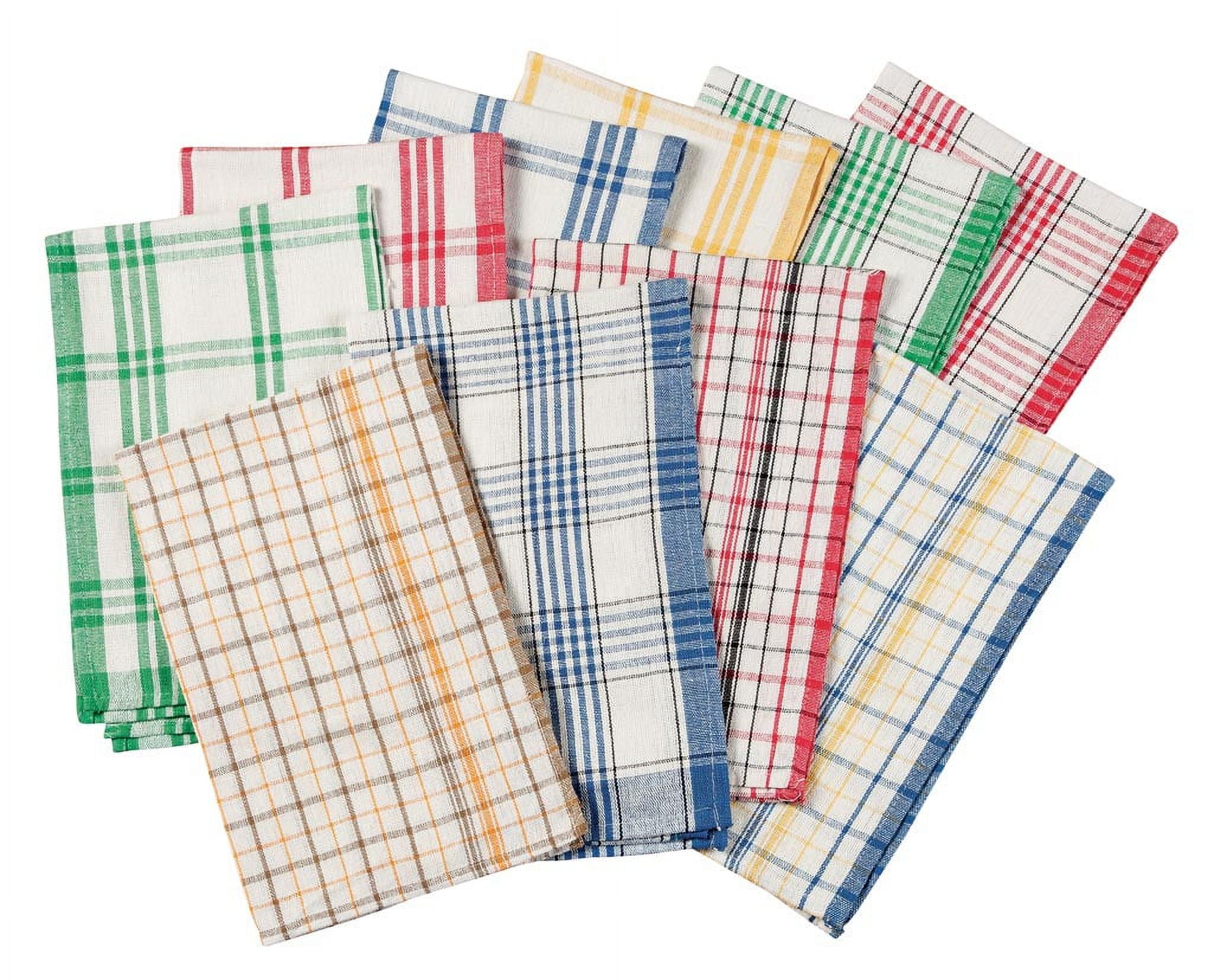 Plaid Kitchen Towels - Set of 10