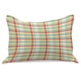 thumbnail image 1 of Plaid Knitted Quilt Pillowcover, Geometric Composition with Squares and Rectangles Colorful Shapes with Diagonal Lines, Standard King Size Pillow Cover for Bedroom, 30" x 20", Multicolor, by Ambesonne, 1 of 2