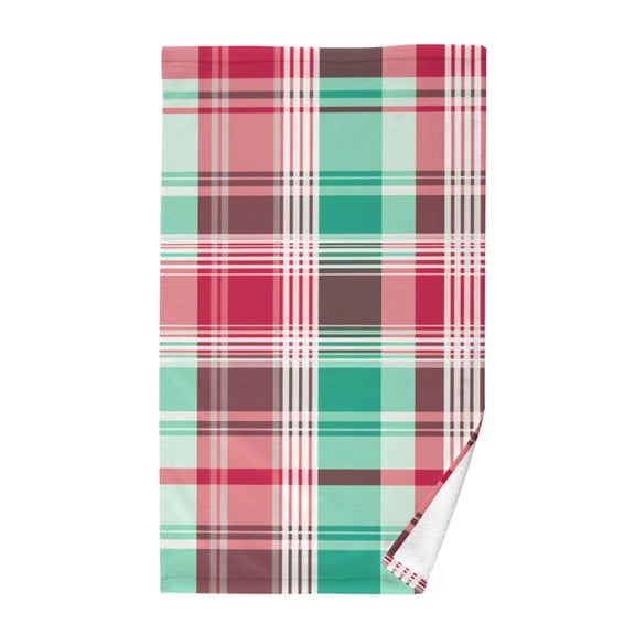 Plaid Lattice Red Cotton Face Towels Soft Hand Towel Absorbent Bathroom Towel for Kitchen Hotel Decoration