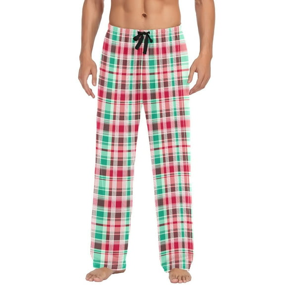 Plaid Lattice Red joogoo Men's Pajama Pants Cotton Long Sleepwear Lounge Pants XL