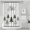thumbnail image 1 of Plaid Lattice Tree Christmas Shower Curtains,Reusable Bath Curtain with Hooks Retro Polyester Fabric Bathroom Curtains for Bathroom Bathtub Autumn Holiday, 1 of 5