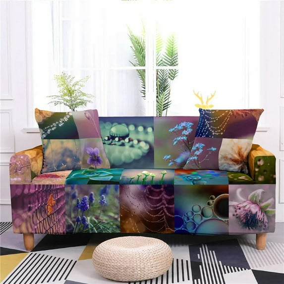 Plaid Leaf Printing Sofa Cover for Living Room L Shaped Stretch Couch Cover Sofa Slipcovers 1/2/3/4 Seaters Housses De Canapé