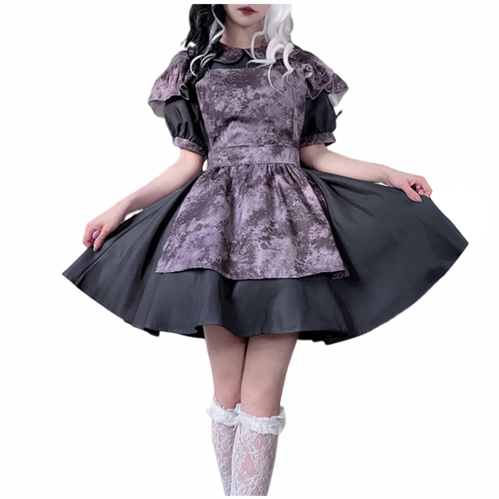 goth holiday dress Dark Goth Dress with Corset Back and Draped Sleeves
