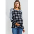 thumbnail image 1 of Plaid Long Sleeve Raglan Maternity Top, 1 of 3