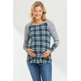 thumbnail image 1 of Plaid Long Sleeve Raglan Maternity Top, 1 of 3