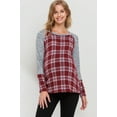 thumbnail image 1 of Plaid Long Sleeve Raglan Maternity Top, 1 of 3