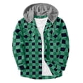 thumbnail image 1 of Plaid Mens Jacket Winter Green Button Down Hooded Shirt Fall Casual Button-Up Coat for Men, 1 of 5
