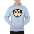 thumbnail image 1 of Plaid Monkey Surprise - Retro Animal Emoji Design Men's Hoodie, 1 of 4