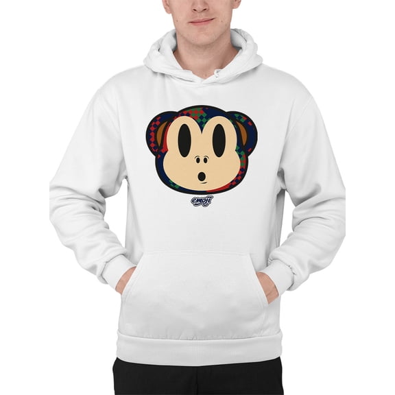 Plaid Monkey Surprise - Retro Animal Emoji Design Men's Hoodie