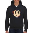 thumbnail image 1 of Plaid Monkey Surprise - Retro Animal Emoji Design Youth's Hoodie, 1 of 4