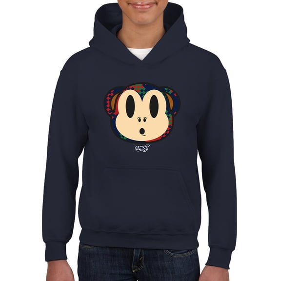 Plaid Monkey Surprise - Retro Animal Emoji Design Youth's Hoodie