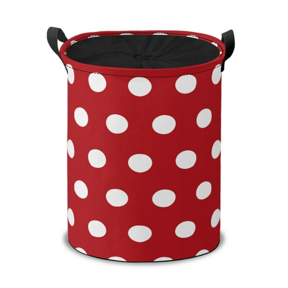 Plaid Monochrome Round Laundry Hamper with Drawstring, Collapsible Dirty Clothes Storage Basket, Bedroom Nursery Dorm Bin for Toys Baby