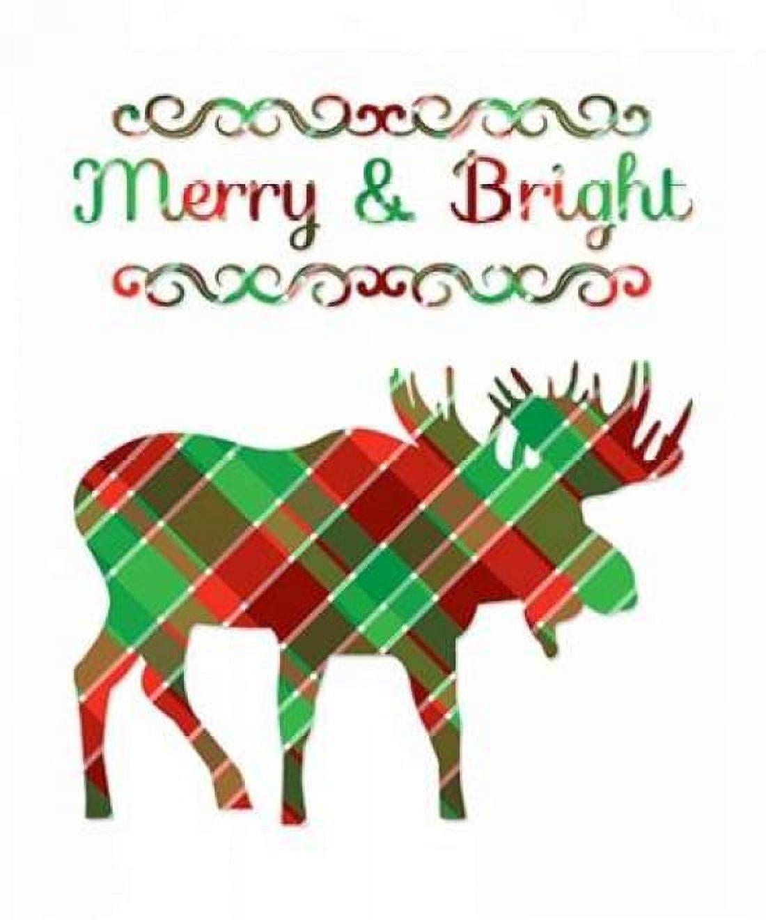 Plaid Moose Merry and Bright Canvas Art - Tara Moss (20 x 24)