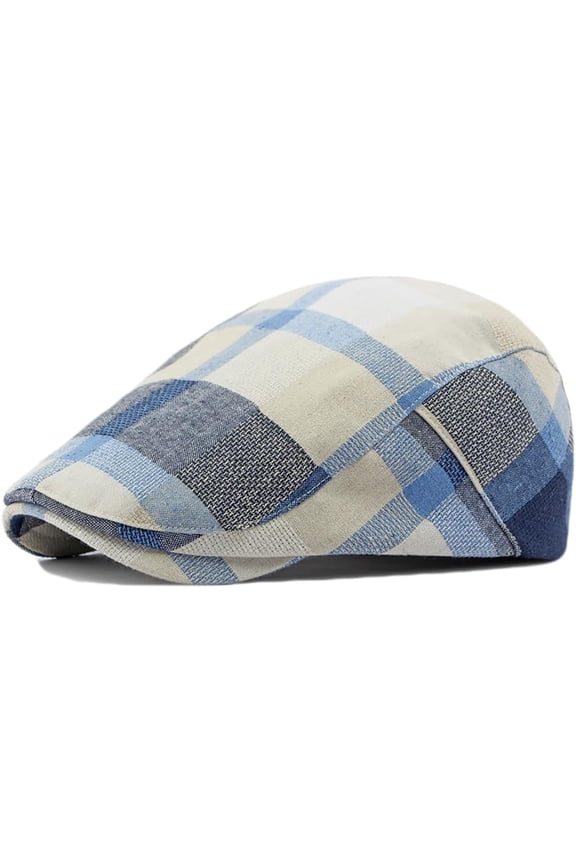 Plaid Newsboy Hats Flat Cap for Men Women Adjustable Lightweight Ivy Catsby Cabbie Driving Hat