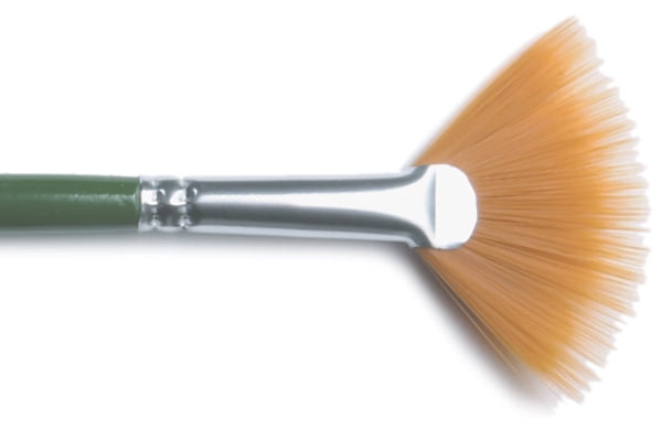 Gold Nylon Fan Brush #4 for Feathering and Texturing