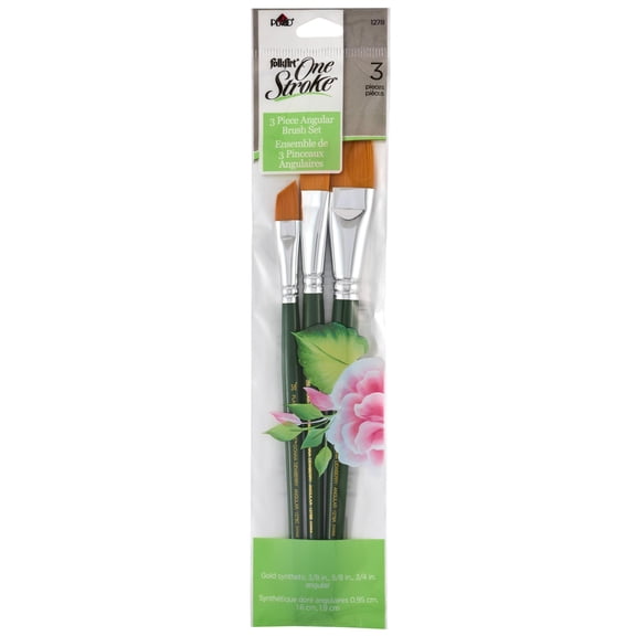 FolkArt One Stroke Brush Set 3/Pkg-Angular