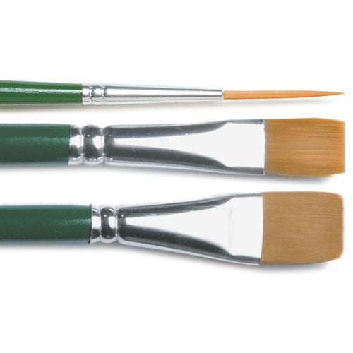 Hello Hobby Variety Craft White Taklon 15pc Synthetic Paint Brush Set, Adult, Teen