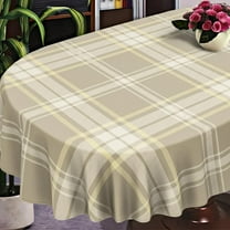 Plaid Oval Tablecloth Farmhouse 60"x84" Waterproof Table Cloth Washable Fabric Table Cover for Indoor/Outdoor Home Kitchen Dinner Decor