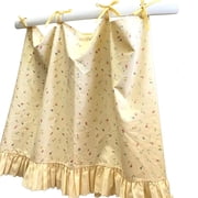 Plaid Oven Door Curtain, Farmhouse Kitchen Tier Curtain with Lace Trim, Machine Washable Polyester 30x21 Inch