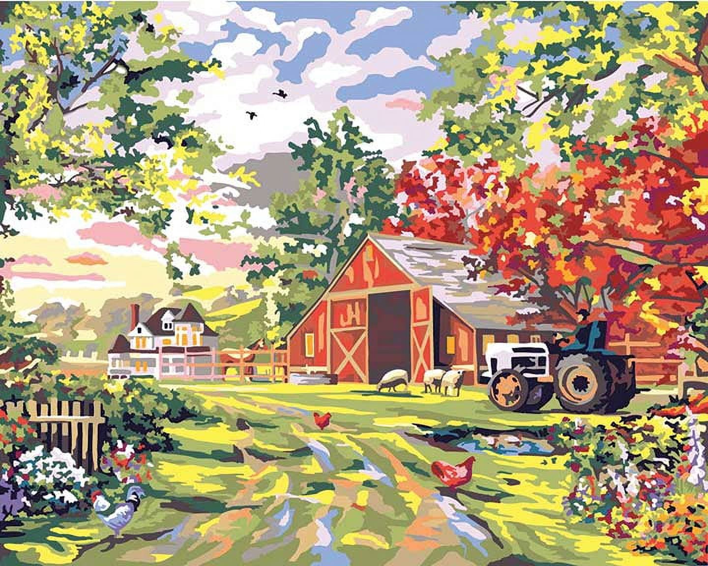 Plaid Paint by Number Kit, Old Farm House, 16 x 20