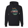 thumbnail image 1 of Plaid Paisley Retro Snow Wolf Animal Lover Graphic Hoodie Sweatshirt, Black, Small, 1 of 1