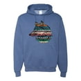 thumbnail image 1 of Plaid Paisley Retro Snow Wolf Animal Lover Graphic Hoodie Sweatshirt, Vintage Heather Blue, 3XL, 1 of 1