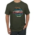 thumbnail image 1 of Plaid Paisley Retro Snow Wolf Animal Lover Graphic T-Shirt, Military Green, Medium, 1 of 1