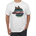 thumbnail image 1 of Plaid Paisley Retro Snow Wolf Animal Lover Graphic T-Shirt, White, 4XL, 1 of 1