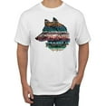 thumbnail image 1 of Plaid Paisley Retro Snow Wolf Animal Lover Graphic T-Shirt, White, Medium, 1 of 1