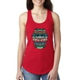 thumbnail image 1 of Plaid Paisley Retro Vintage African Lion Animal Lover Ladies Racerback Tank Top, Red, Medium, 1 of 1